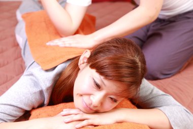 Woman getting a back massage　